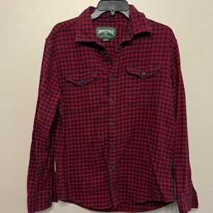 American Eagle Y2K Mens Medium Red and Blue‎ Checkered Button Down Shirt